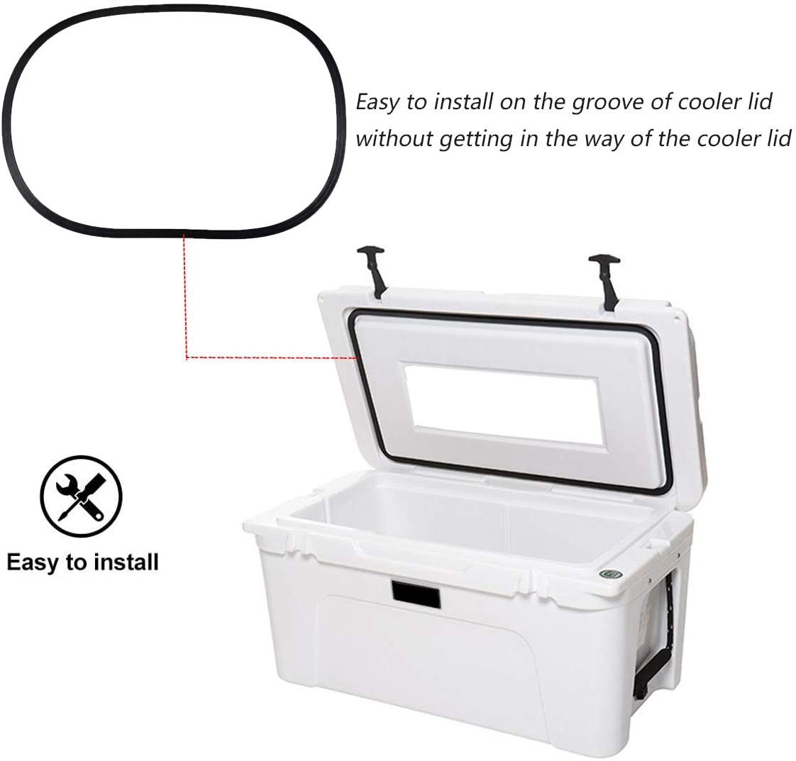 Roto Molded Cooler Gasket Fits Most Brands 65 - 110 Ot Size - 8 Ft Lid Gasket - Tool-less DYI Push In Install