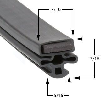 Bally 22 3/4 x 62 3/4 Cooler / Freezer / Refrigerator Compatible Door Gasket