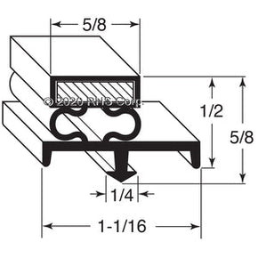 09-196, 2-935 , CONTINENTAL, GASKET, 23-7/8" X 29-3/4" BLACK Compatible with  CONTINENTAL  2-935