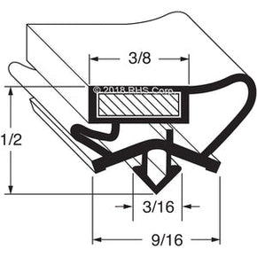 27-433, 712-013C-10 , BEVERAGE-AIR, GASKET, 21-3/4" X 41-1/2" O.D. Compatible with  BEVERAGE-AIR  712-013C-10