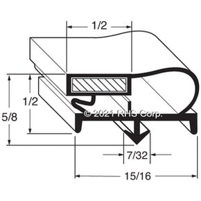 27-922, 712-012D-36 , BEVERAGE AIR, GASKET, 25-9/16" X 27-3/4", GRAY Compatible with  BEVERAGE AIR  712-012D-36