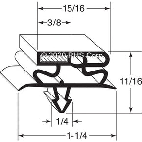 61-0025, 219185 , TRUE, GASKET 13-1/8 X 26-7/8 Compatible with  TRUE 219185