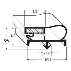 27-854, 712-012D-14 , BEVERAGE-AIR, GASKET, 9" X 24-1/8" TOP Compatible with  BEVERAGE-AIR  712-012D-14