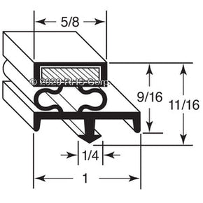 09-007, 2-864 , CONTINENTAL, DRAWER GASKET, 8-5/8" X 29-1/4" OD 4S Compatible with  CONTINENTAL  2-864