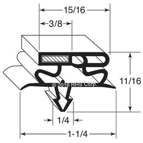 61-534, 934756 , TRUE, GASKET, 17-3/4" X 26-1/4 GJ Compatible with  TRUE 934756