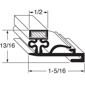 13-264, 5769BK3L , COMMERCIAL REFRIGERATOR DOOR, GASKET, 29-3/4" X 62-3/4" -GJ- Compatible with  COMMERCIAL REFRIGERATOR DOOR  5769BK3L