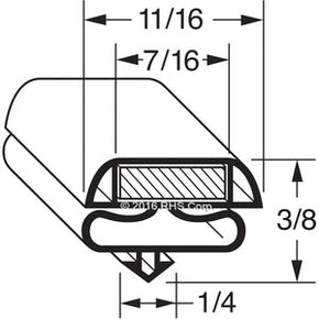 58-241, 02-16199-0003 , ANTHONY, DOOR GASKET, 21" X 64-5/8" BLACK Compatible with  ANTHONY  02-16199-0003