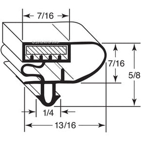 07-205, 604501M0007 , FAGOR, GASKET, 21-3/4" X 31-1/4", BLACK Compatible with  FAGOR  604501M0007