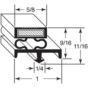 27-548, 712-044D-01 , BEVERAGE-AIR, GASKET, 8" X 28-3/4" O.D. Compatible with  BEVERAGE-AIR  712-044D-01