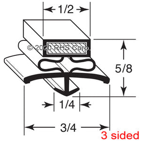 61-516, 811132 , TRUE, GASKET, 30 X 73, 3S BLK Compatible with  TRUE 811132