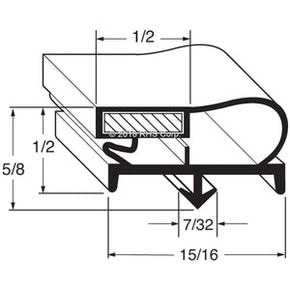 27-087, 712-012D-37 , BEVERAGE-AIR, GASKET, 12-7/8" X 21-1/8" O.D. Compatible with  BEVERAGE-AIR  712-012D-37