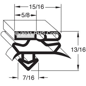 61-415, 929526 , TRUE, GASKET 20-1/8" X 34-7/8" BLK Compatible with  TRUE 929526