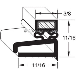 53-712, INGSK110 , RANDELL, GASKET,11-1/4" X 22" W/RET Compatible with  RANDELL  INGSK110