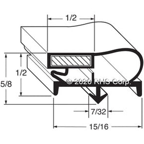 26-319, 66237-23 , PERLICK, GASKET, 22" X 24-3/4", BLACK Compatible with  PERLICK  66237-23