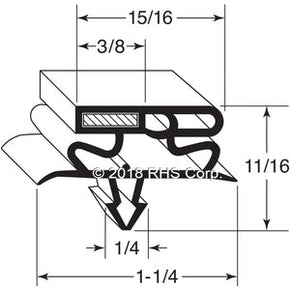 61-435, 203542 , TRUE, GASKET, 26-1/2" X 54" OD Compatible with  TRUE 203542