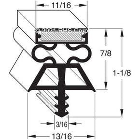 07-558, 1489 , CROWN TONKA, GASKET, 50" X 84-5/8" 3 SIDED Compatible with  CROWN TONKA 1489
