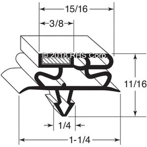 61-371, 206856 , TRUE, GASKET, 19-1/8" X 54-1/8" OD Compatible with  TRUE 206856