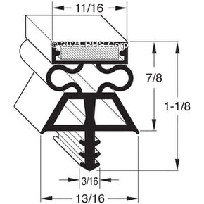 11-012, 2502 , INTERNATIONAL COLD STORAGE, GASKET, 31-7/8" X 78-1/2" 3SIDE Compatible with  INTERNATIONAL COLD STORAGE 2502