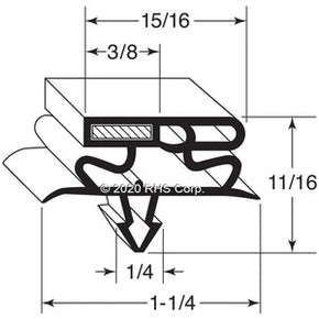 61-0020, 219186 , TRUE, GASKET, 13 X 29-3/8 OD 3S Compatible with  TRUE 219186