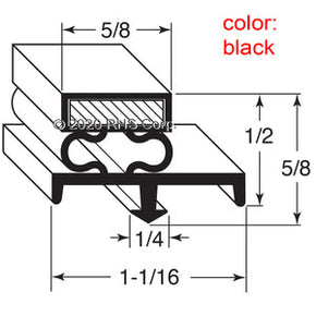 09-106, 2-714 , CONTINENTAL, GASKET, 18" X 30-1/4" BLACK Compatible with  CONTINENTAL  2-714